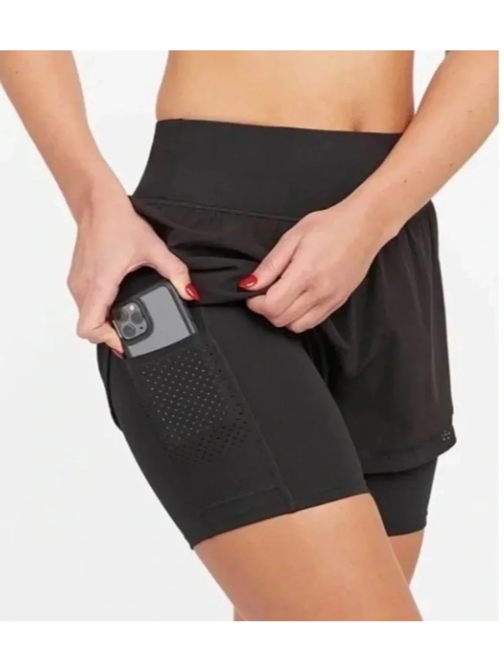 Spanx Get Moving Double Layer Athletic Short Black XS